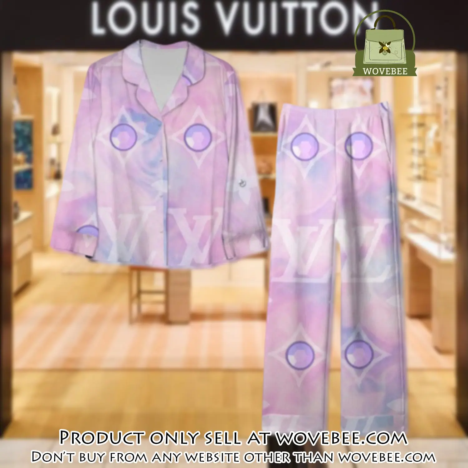 Trending luxury lv satin pajama set pjs1108 wvb1350430